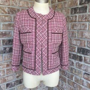 VIEW Tweed 4-Pocket Blazer Pink/Brown 8